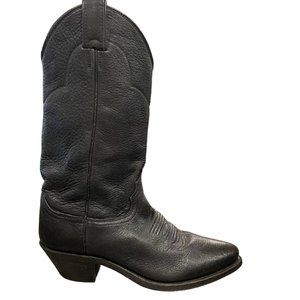 Justin L4715 Black Leather Round Toe Western Cowgirl Rodeo Boots Womens 8.5 B